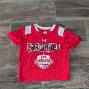 Under Armour Red and White Cardinals Kids Athletic Jersey